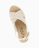 Immagine di MISS GLOBO - Sandalo platform beige con fasce incrociate traforate e sottopiede in memory soft, zeppa 7CM