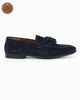Immagine di CLASS MAN - Mocassino blu scamosciato in VERA PELLE con nappe