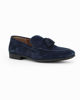Immagine di CLASS MAN - Mocassino blu scamosciato in VERA PELLE con nappe