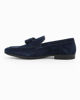 Immagine di CLASS MAN - Mocassino blu scamosciato in VERA PELLE con nappe