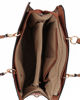 Immagine di NARDINI - Borsa due manici marrone con tasca posteriore e pennacchio a frange, tracolla removibile