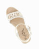Immagine di MISS GLOBO - Sandalo platform beige/platino con sottopiede in memory soft e morsetto con strass, zeppa 7CM