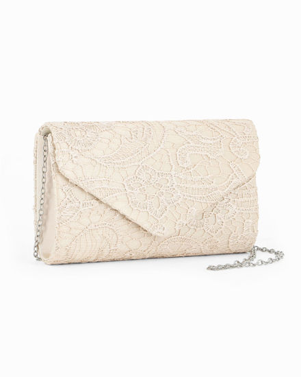 Immagine di DIVAS - Pochette crema in pizzo con patta