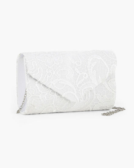 Immagine di DIVAS - Pochette bianca in pizzo con patta