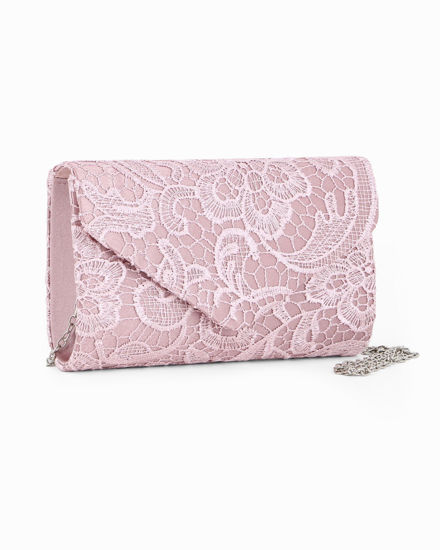 Immagine di DIVAS - Pochette cipria in pizzo con patta