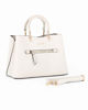 Immagine di RIFLE - Borsa due manici beige con tre scomparti principali e tasca frontale, tracolla removibile