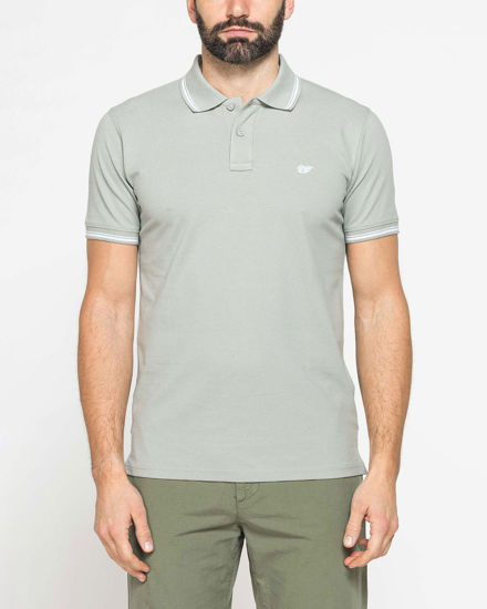 Immagine di CARRERA - Polo manica corta basic in piquet di cotone perla con bordino a contrasto