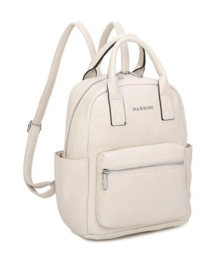 Immagine di NARDINI - Zaino beige multitasche intreccio con due manici