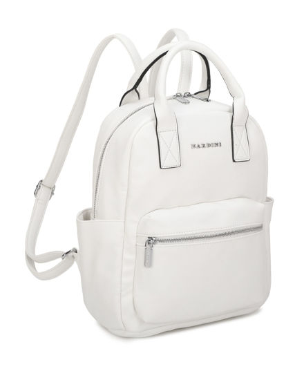 Immagine di NARDINI - Zaino bianco multitasche intreccio con due manici