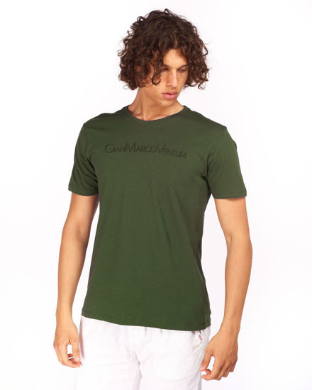 Immagine di GIANMARCO VENTURI - Tshirt manica corta verde militare da uomo