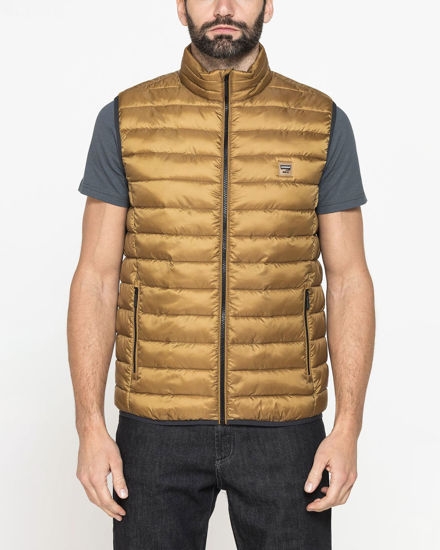 Immagine di CARRERA - Gilet 100 grammi in tessuto ripstop ocra da uomo