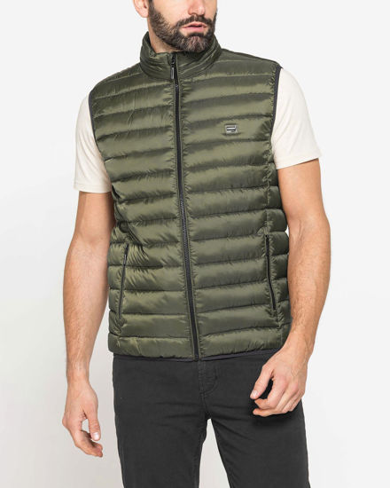 Immagine di CARRERA - Gilet 100 grammi in tessuto ripstop verde militare da uomo