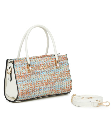 Immagine di RIFLE - Minibag due manici multicolor effetto intreccio con tracolla removibile