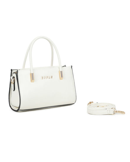 Immagine di RIFLE - Minibag due manici avorio con tracolla removibile