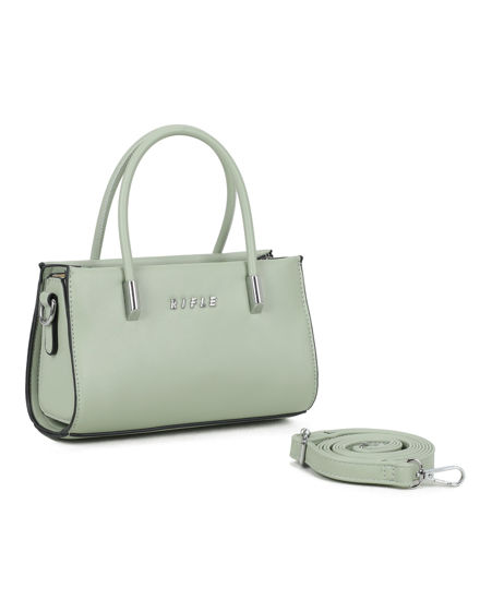 Immagine di RIFLE - Minibag due manici verde salvia con tracolla removibile