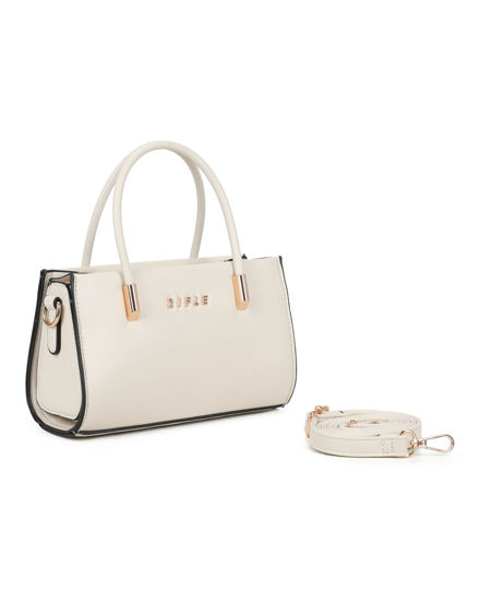 Immagine di RIFLE - Minibag due manici beige con tracolla removibile