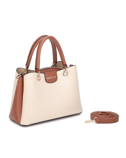 Immagine di NARDINI - Minibag naturale con tre scomparti principali, tracolla removibile