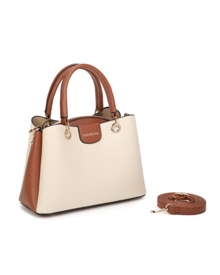 Immagine di NARDINI - Minibag beige con tre scomparti principali, tracolla removibile
