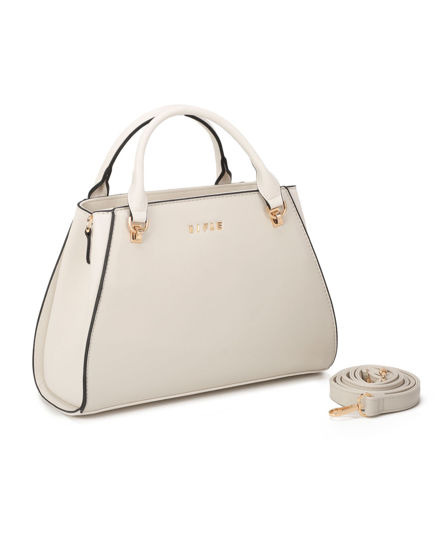 Immagine di RIFLE - Borsa due manici beige con tasca posteriore, tracolla removibile