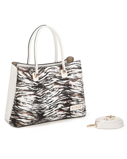 Immagine di RIFLE - Borsa a mano animalier con tre scomparti principali, tracolla removibile