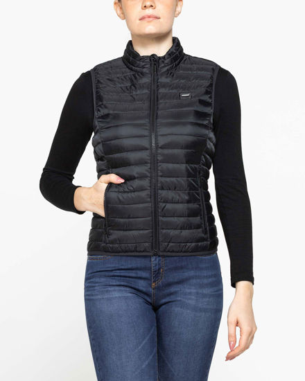 Immagine di CARRERA - Giubbino 100 grammi con cappuccio in tessuto ripstop nero da donna