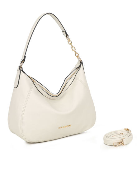 Immagine di NARDINI - Borsa sacca beige con tre scomparti interni, tracolla removibile