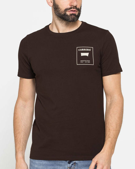 Immagine di CARRERA - Tshirt mezza manica in jersey con stampa frontale marrone