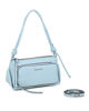 Immagine di RIFLE - Borsa a spalla celeste con tasca frontale e tracolla removibile