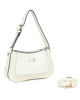 Immagine di RIFLE - Borsa a spalla avorio con dettaglio intreccio frontale, tracolla removibile