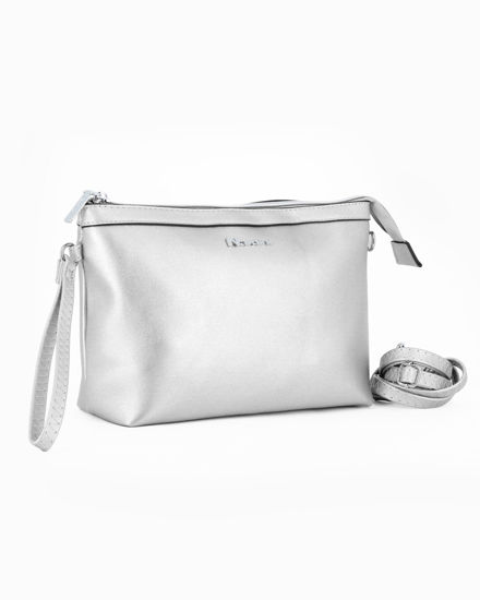 Immagine di NARDINI -  Pochette argento con polsiera, tracolla removibile