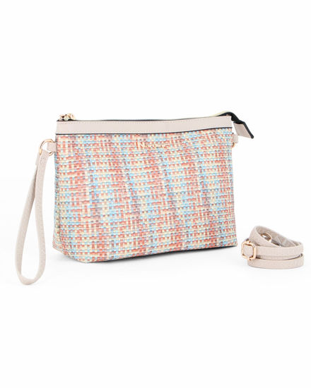 Immagine di NARDINI -  Pochette multicolor effetto intreccio con polsiera, tracolla removibile