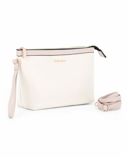 Immagine di NARDINI -  Pochette beige con polsiera, tracolla removibile