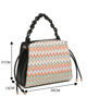 Immagine di NARDINI - Borsa a mano multicolor effetto paglia con tre scomparti interni e manico intrecciato, tracolla removibile