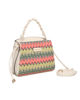 Immagine di NARDINI - Borsa a mano multicolor effetto paglia con tre scomparti interni e manico intrecciato, tracolla removibile