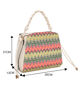 Immagine di NARDINI - Borsa a mano multicolor effetto paglia con tre scomparti interni e manico intrecciato, tracolla removibile