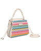 Immagine di NARDINI - Borsa a mano multicolor effetto paglia con tre scomparti interni e manico intrecciato, tracolla removibile