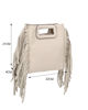 Immagine di RIFLE - Minibag beige scamosciata con frange, tracolla removibile