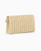Immagine di DIVAS - Pochette crema in paglia con patta, manico e catenina removibili