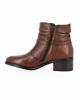 Immagine di ELLEN BLAKE - Tronchetto da donna marrone in VERA PELLE con fibbie alla caviglia e zip laterale, tacco 4,5cm