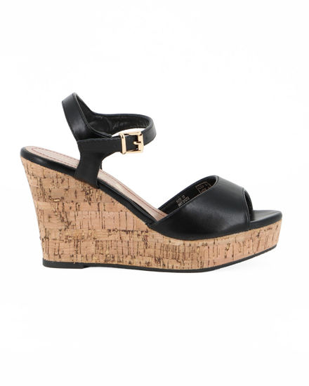 Immagine di MISS GLOBO - Sandalo nero con zeppa 10CM