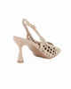 Immagine di MISS GLOBO - Décolleté slingback beige/platino intrecciata con sottopiede in VERA PELLE, tacco 7,5CM