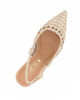 Immagine di MISS GLOBO - Décolleté slingback beige/platino intrecciata con sottopiede in VERA PELLE, tacco 7,5CM
