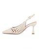 Immagine di MISS GLOBO - Décolleté slingback avorio intrecciata con sottopiede in VERA PELLE, tacco 7,5CM