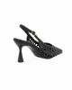 Immagine di MISS GLOBO - Décolleté slingback nera intrecciata con sottopiede in VERA PELLE, tacco 7,5CM
