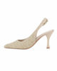 Immagine di MISS GLOBO - Décolleté slingback beige intrecciata, tacco 8,5CM