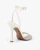 Immagine di MISS GLOBO - Sandalo bianco con sottopiede in VERA PELLE e fascia frontale in strass, tacco 10,5CM