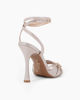 Immagine di MISS GLOBO - Sandalo rosegold in lurex con cinturini incrociati e punta quadrata, tacco 10,5CM
