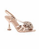 Immagine di MISS GLOBO - Sandalo rose gold con cinturino diagonale e applicazione rosa in strass, tacco 8,5CM