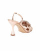 Immagine di MISS GLOBO - Sandalo rose gold con cinturino diagonale e applicazione rosa in strass, tacco 8,5CM