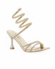 Immagine di MISS GLOBO - Sandalo a spirale oro in strass con punta quadrata, tacco 8CM